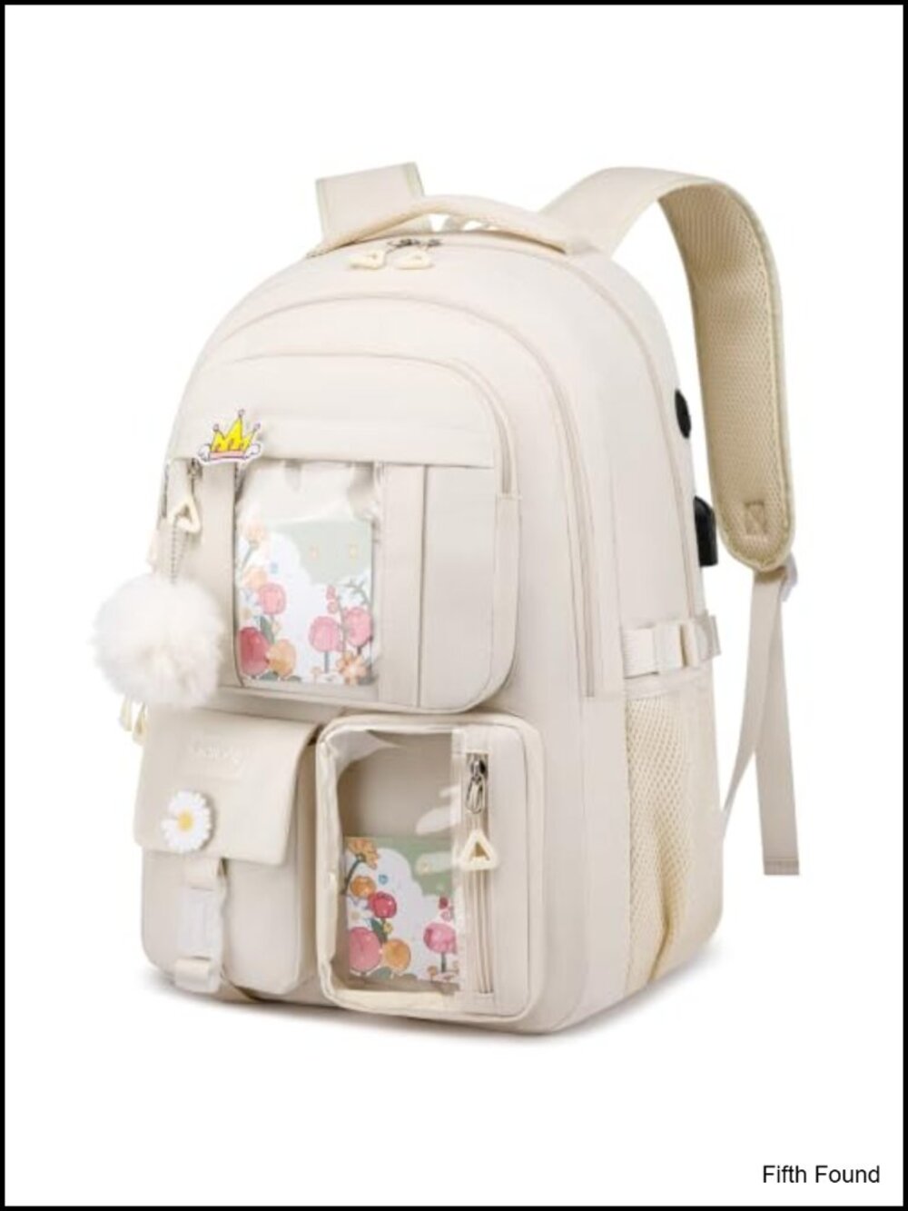 School Laptop Backpack 17.3in USB Charging Port Anti-Theft Polyester